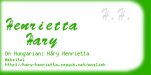 henrietta hary business card